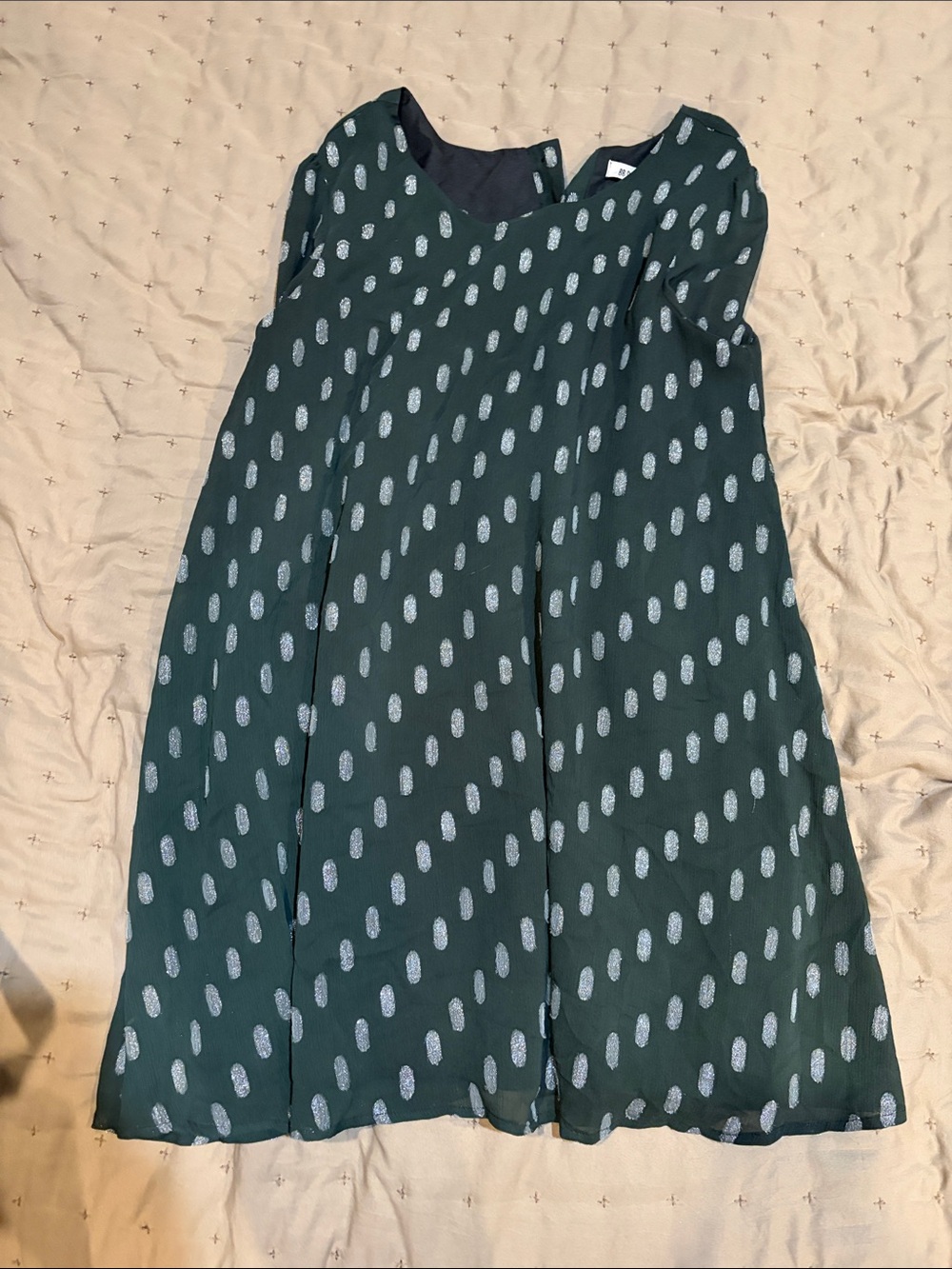 BB Dakota Forest Green Midi Dress with Silver Dot Print